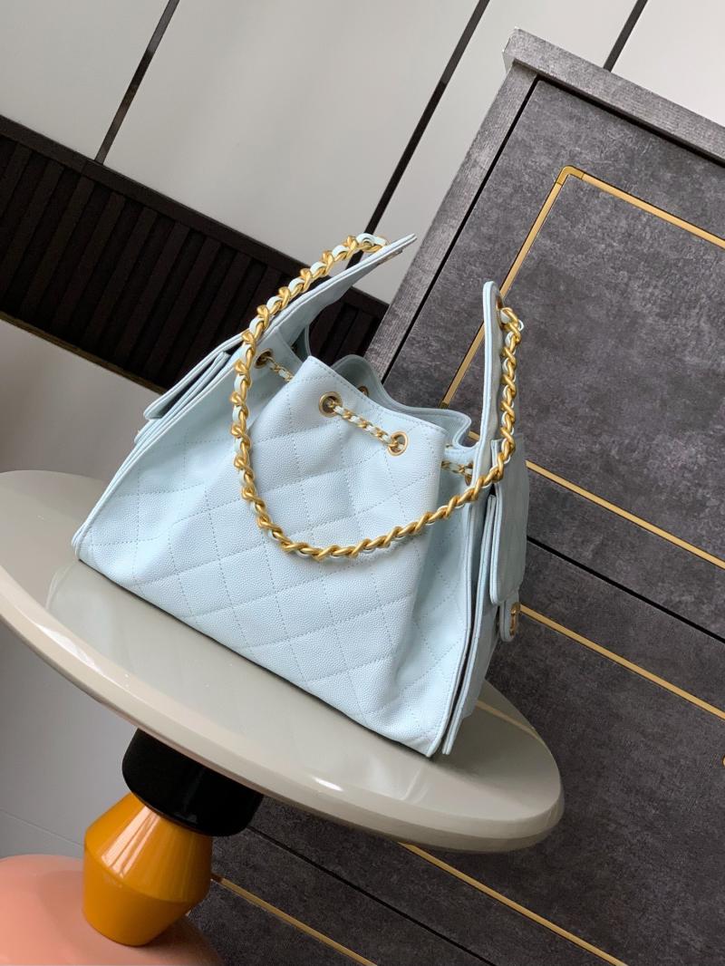 Chanel Grained Calfskin 25 Small Handbag Blue AS5293
