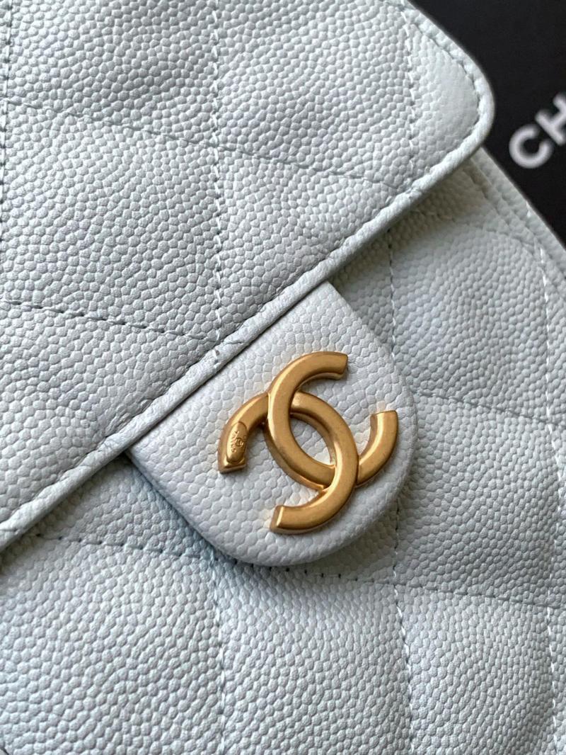 Chanel Grained Calfskin 25 Small Handbag Blue AS5293