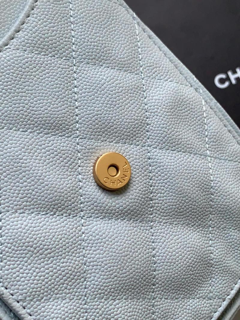 Chanel Grained Calfskin 25 Small Handbag Blue AS5293