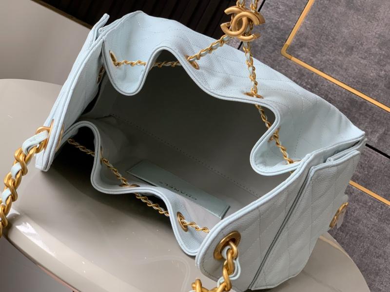 Chanel Grained Calfskin 25 Small Handbag Blue AS5293