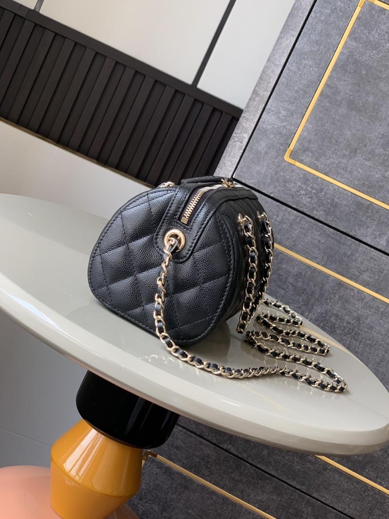 Chanel Grained Calfskin Mini Boston Bag Black AP4474