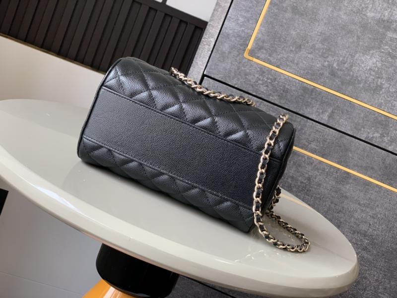 Chanel Grained Calfskin Mini Boston Bag Black AP4475