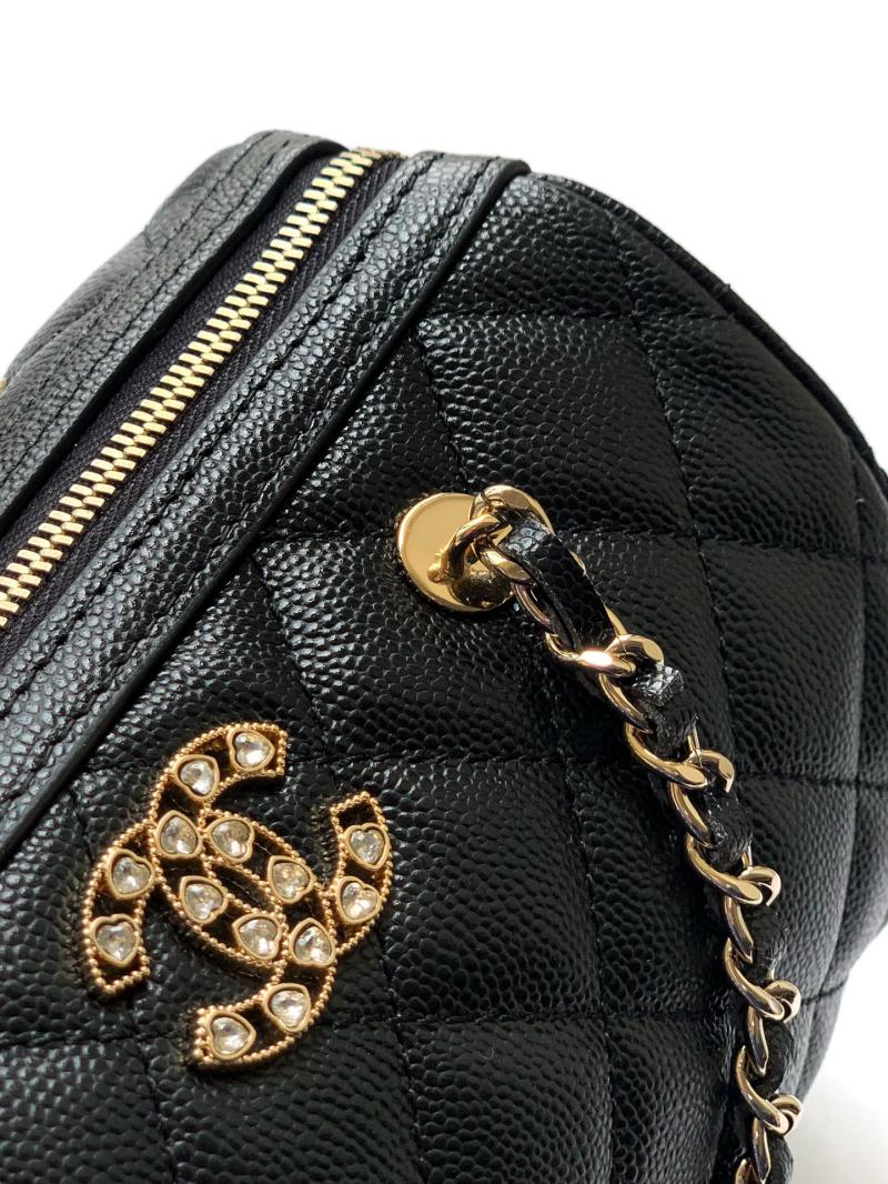 Chanel Grained Calfskin Mini Boston Bag Black AP4475