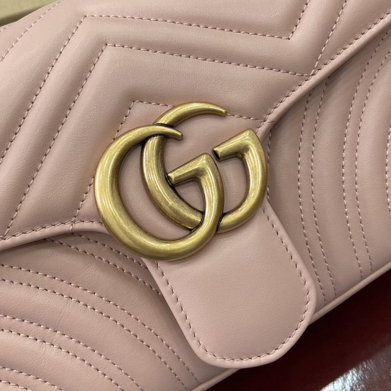 Gucci GG Marmont Medium Shoulder Bag Pink 443497