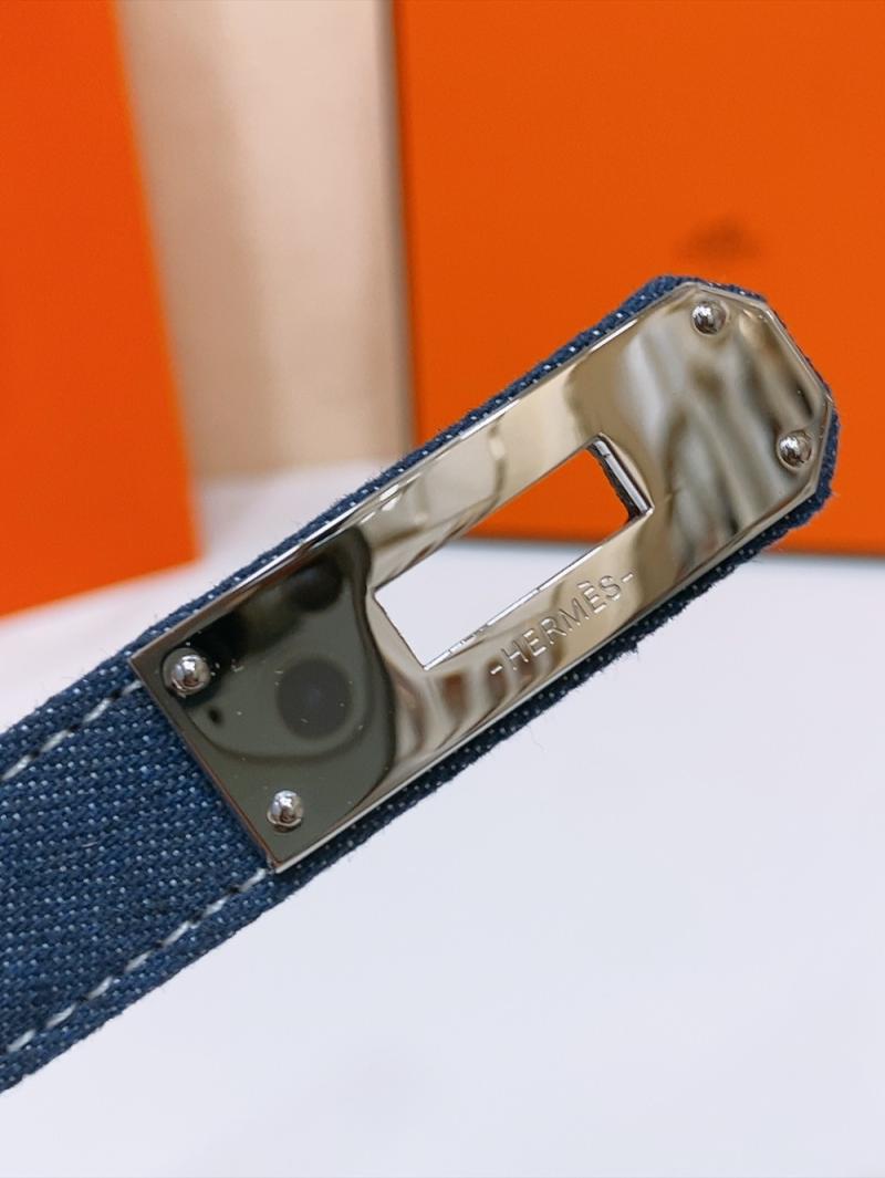 Hermes Denim Belt Blue WHB40301