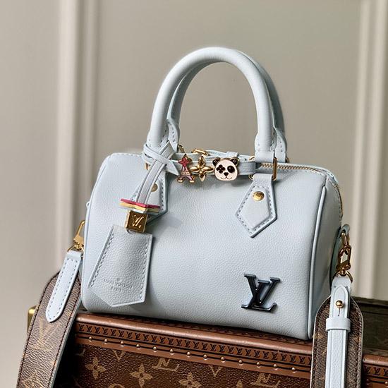 Louis Vuitton Calfskin Speedy 18 Blue M24604