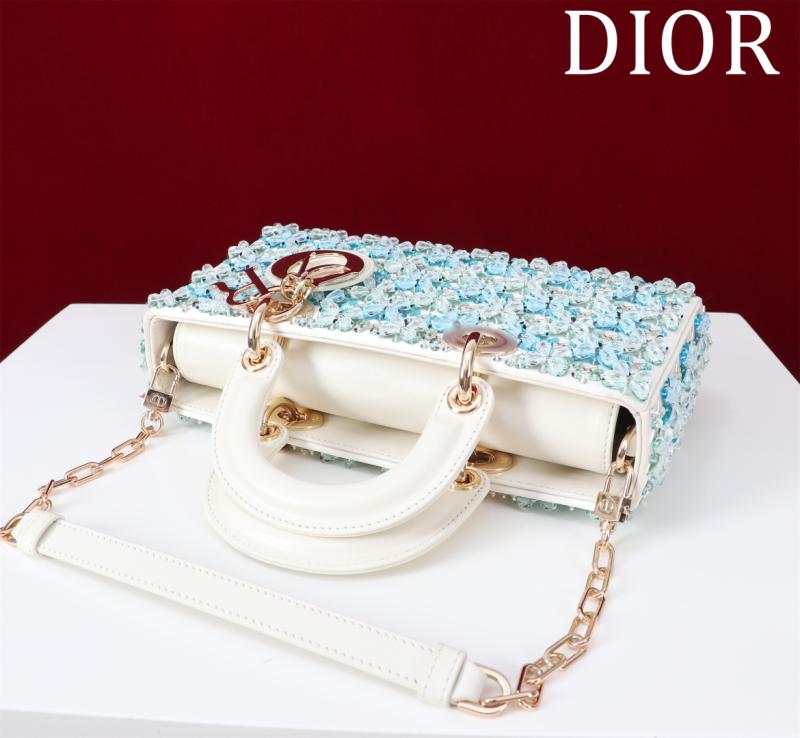 Medium Lady D-Joy Embroidered Bag Blue M0540