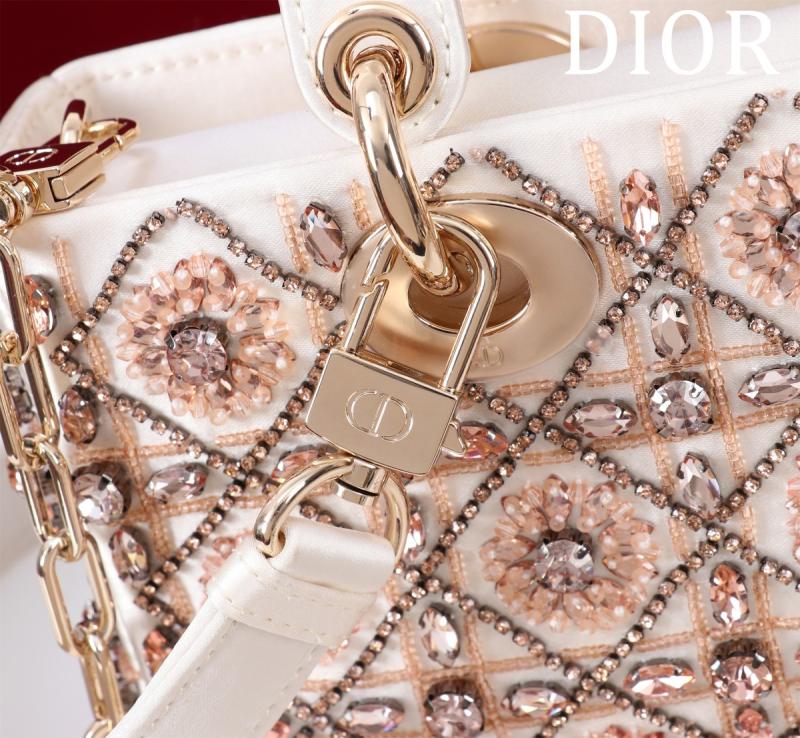 Medium Lady D-Joy Embroidered Bag Pink M0541