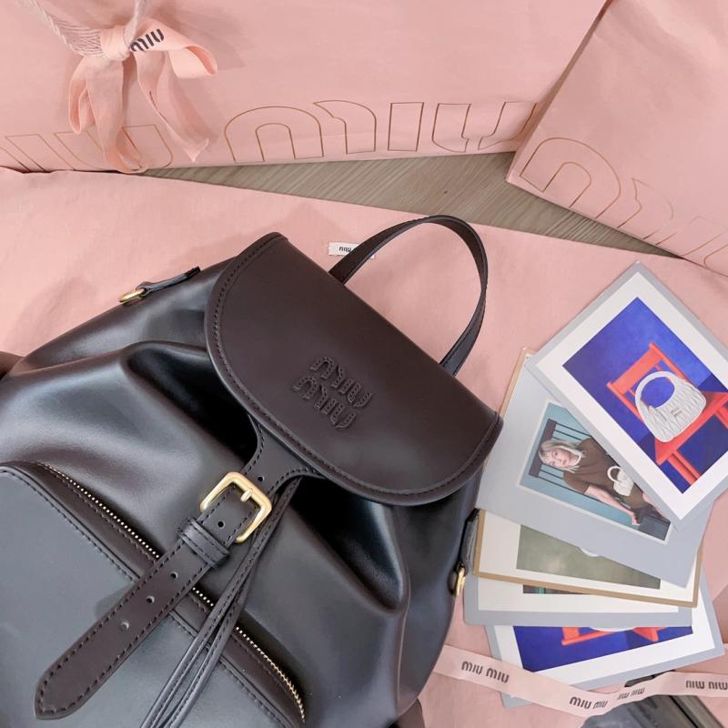 Miu Miu Leather backpack Black 5BZ042