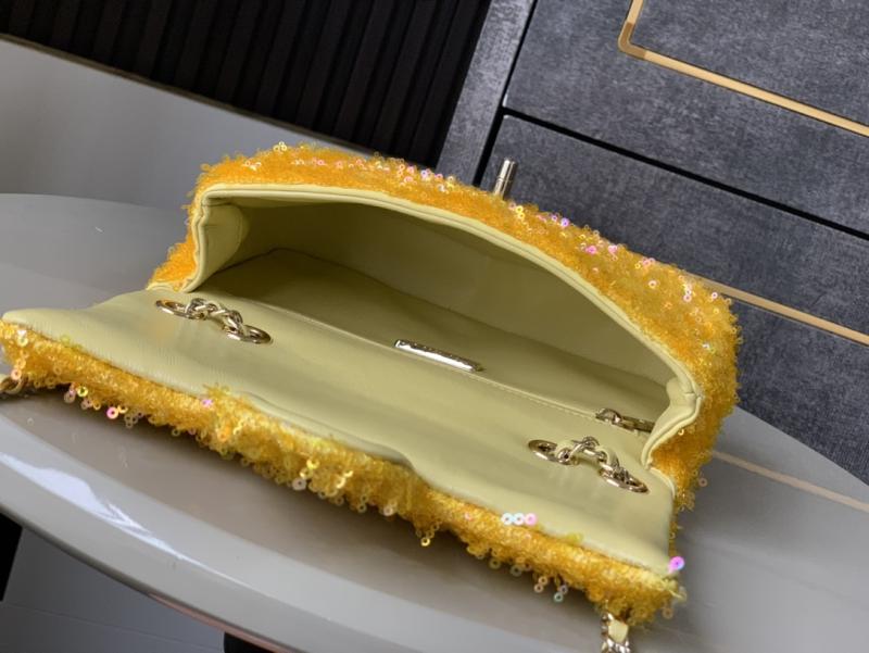 Small Chanel Sequins Shoulder Bag Yellow CF2031