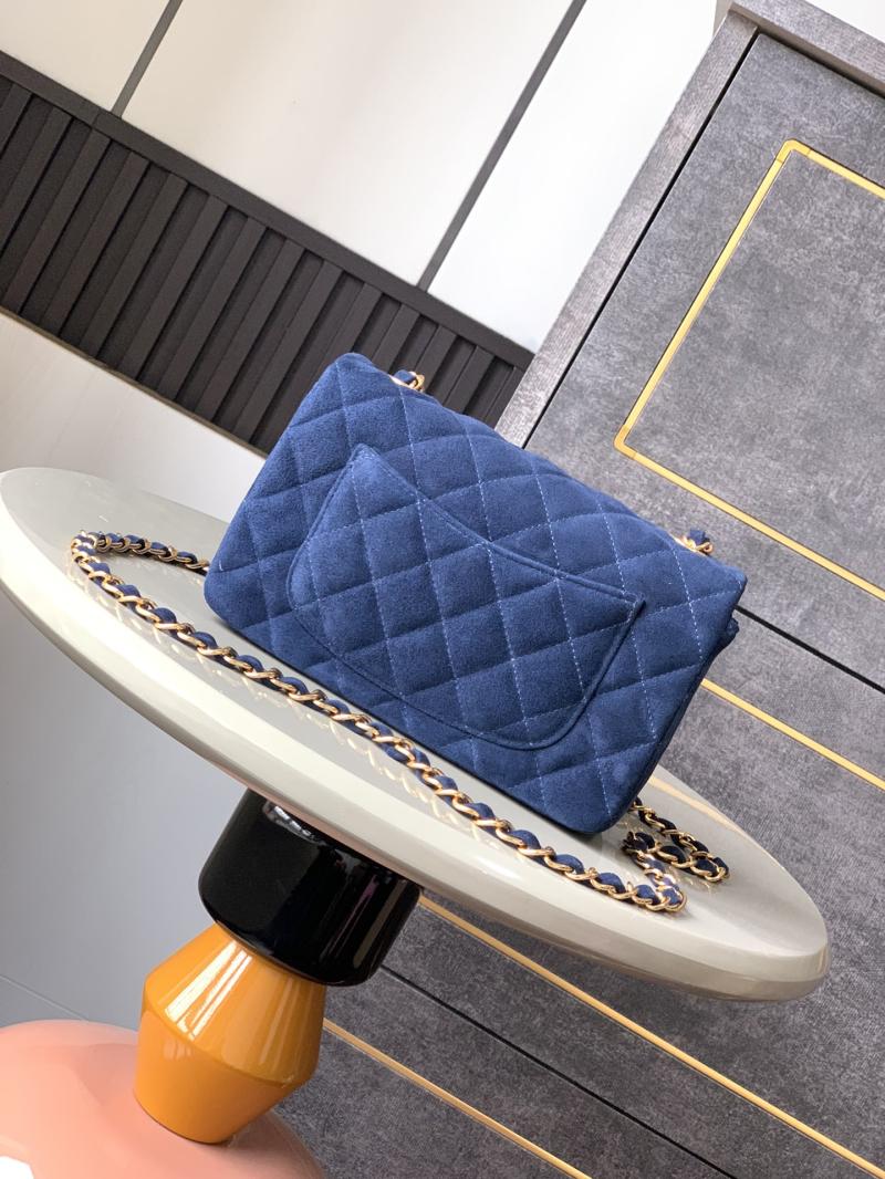 Small Chanel Suede Flap Bag A01116 Blue