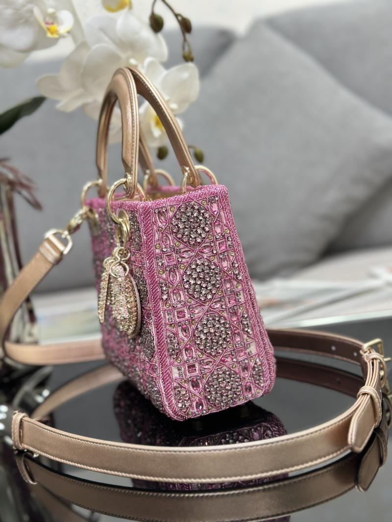Small Lady dior Bag Embroidered with Beads M0538