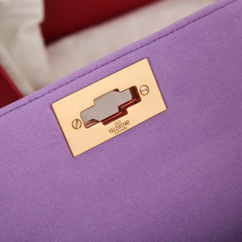 Valentino Mini Rhinestones Roman Stud Bag Purple V0135