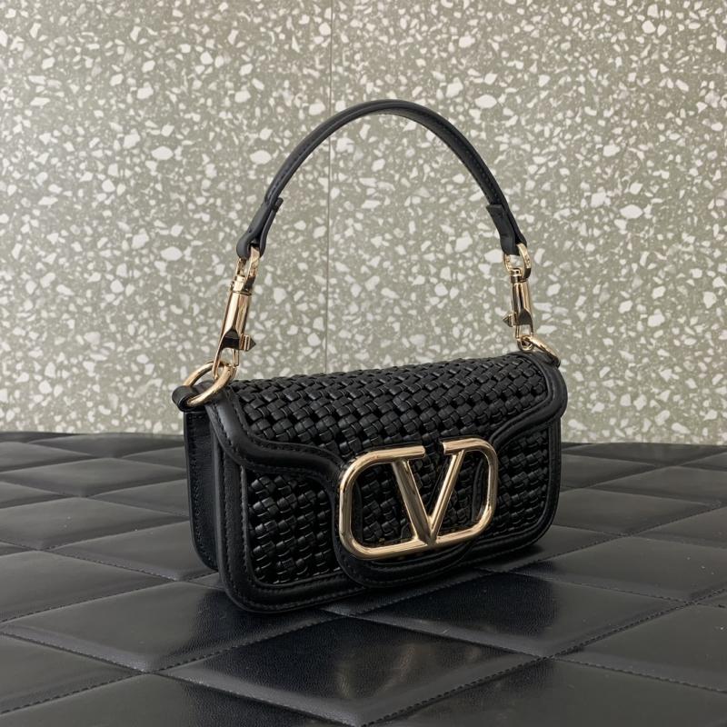 Valentino Small Loco Woven Leather Bag Black V5041