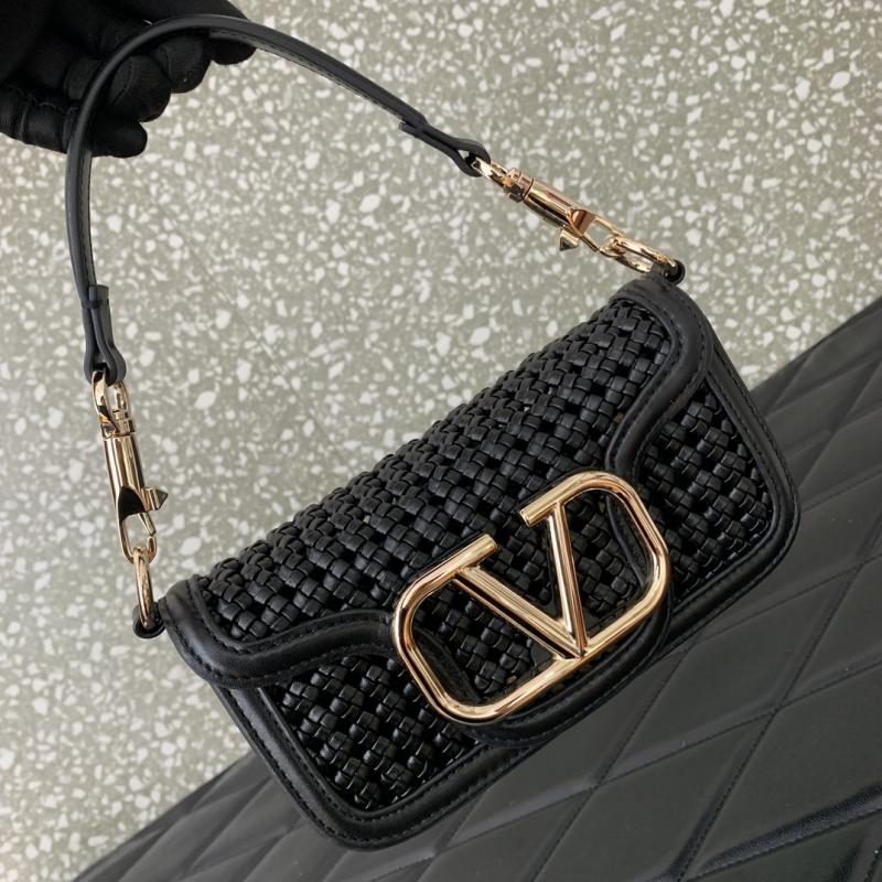 Valentino Small Loco Woven Leather Bag Black V5041