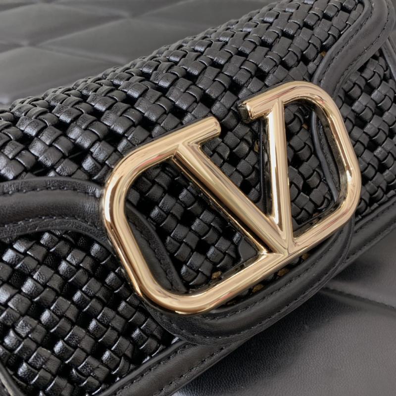 Valentino Small Loco Woven Leather Bag Black V5041