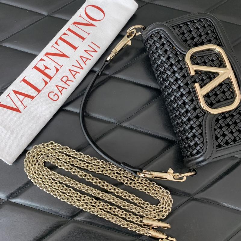Valentino Small Loco Woven Leather Bag Black V5041