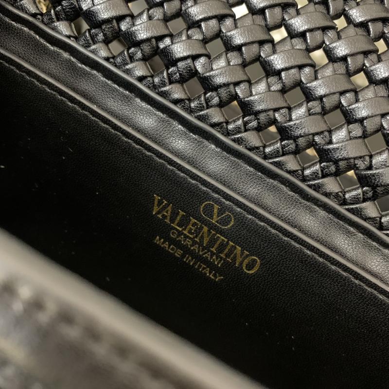 Valentino Small Loco Woven Leather Bag Black V5041