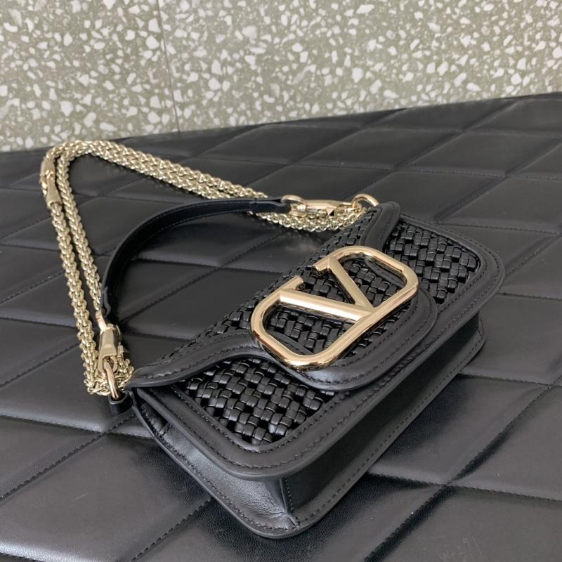 Valentino Small Loco Woven Leather Bag Black V5041