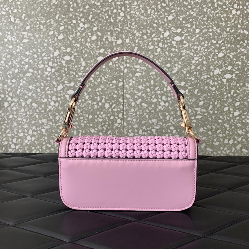 Valentino Small Loco Woven Leather Bag Pink V5041
