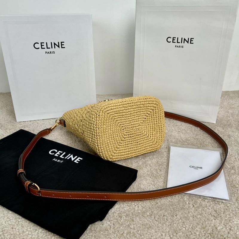 Celine Raffia Small Louise Bucket 119742