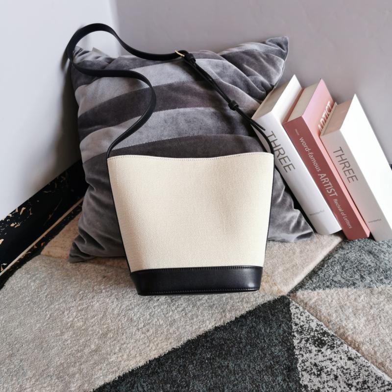 Celine Small Canvas Bucket Bag Black 198242