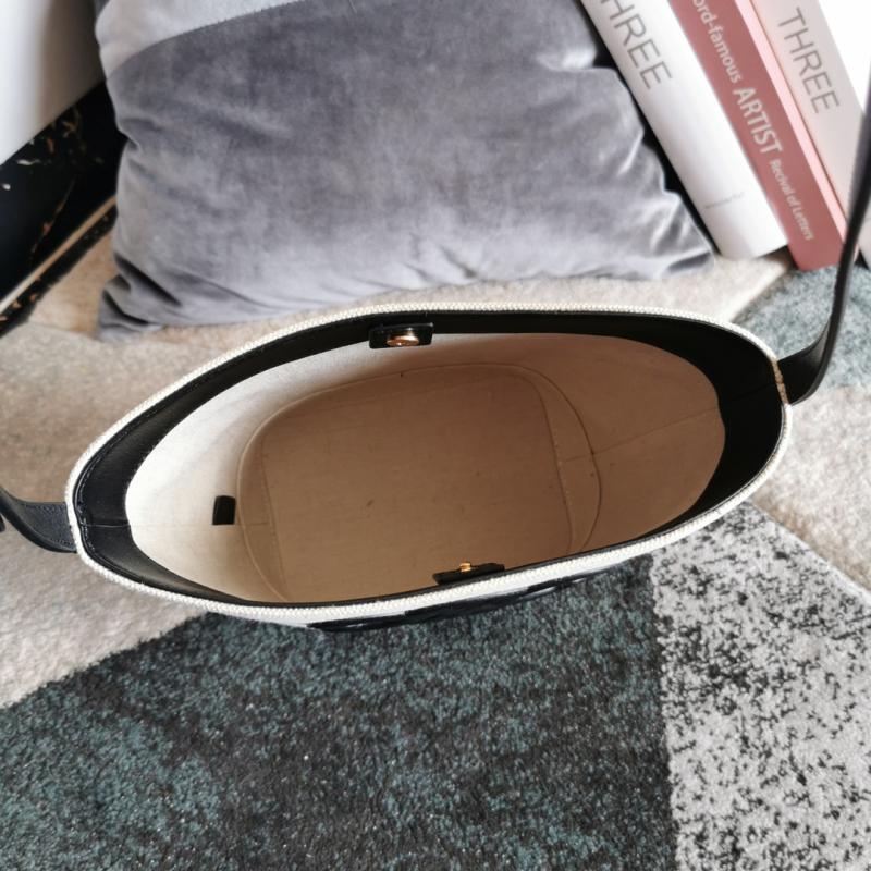 Celine Small Canvas Bucket Bag Black 198242