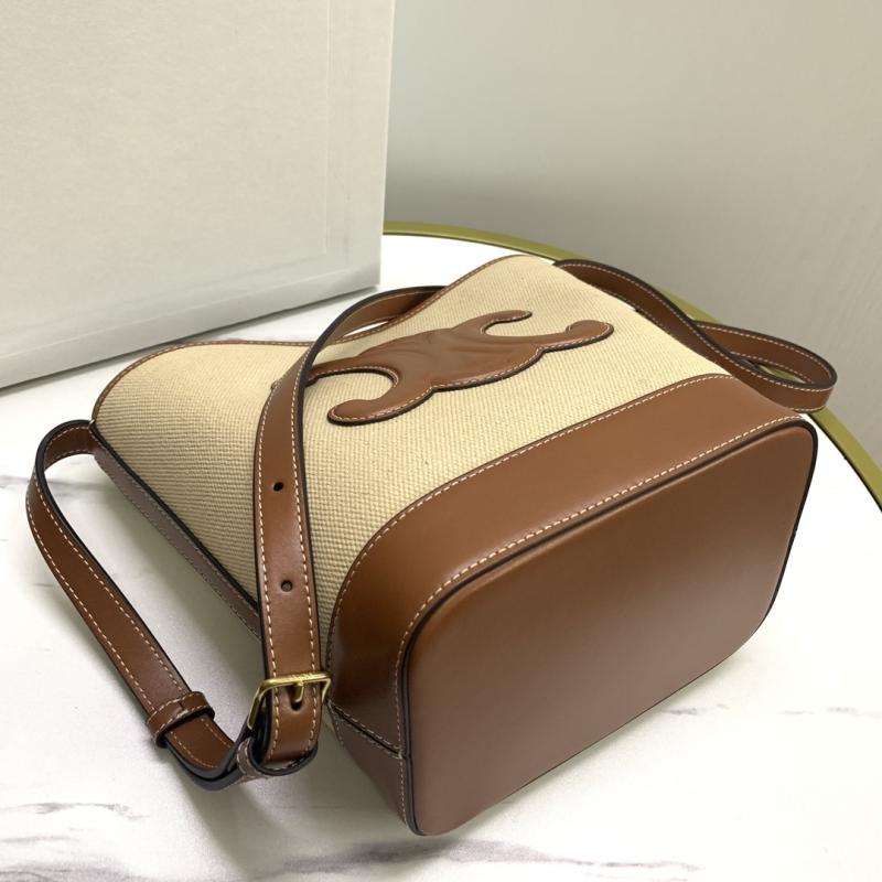 Celine Small Canvas Bucket Bag Brown 198242