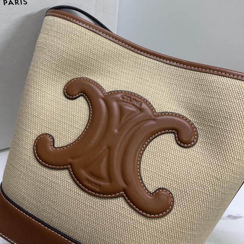 Celine Small Canvas Bucket Bag Brown 198242