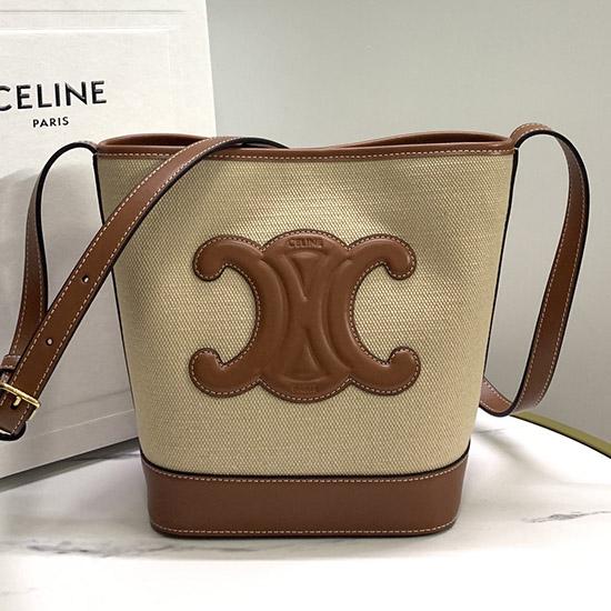 Celine Small Canvas Bucket Bag Brown 198242