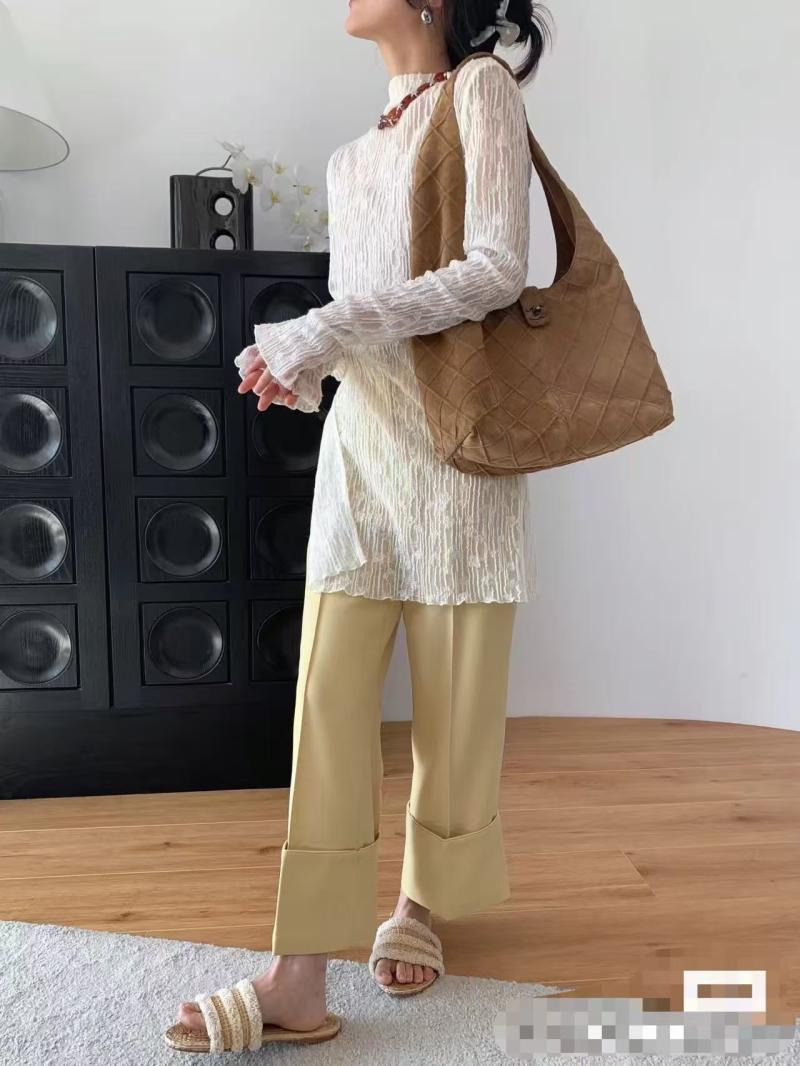 Chanel Suede Stitched Hobo Bag Camel AS7342