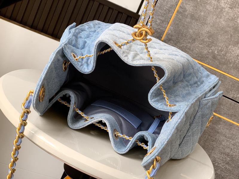 Chanel Denim 25 Medium Handbag Black AS5311