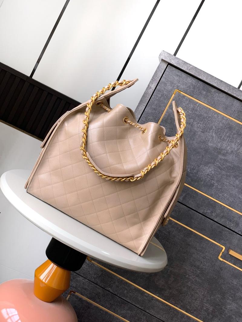 Chanel Grained Calfskin 25 Medium Handbag Beige AS5311