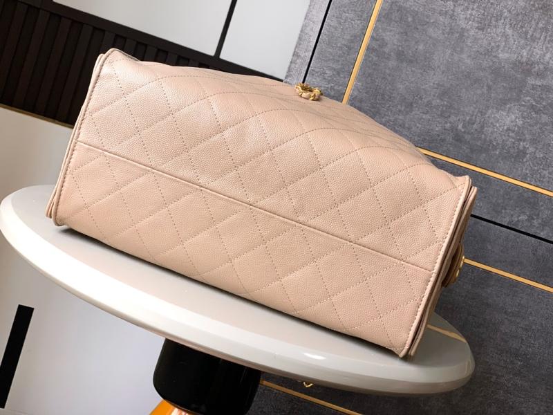 Chanel Grained Calfskin 25 Medium Handbag Beige AS5311