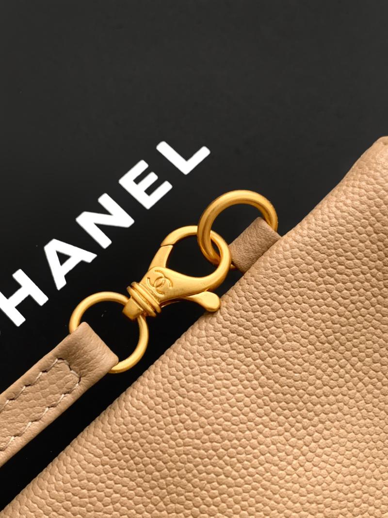 Chanel Grained Calfskin 25 Medium Handbag Beige AS5311