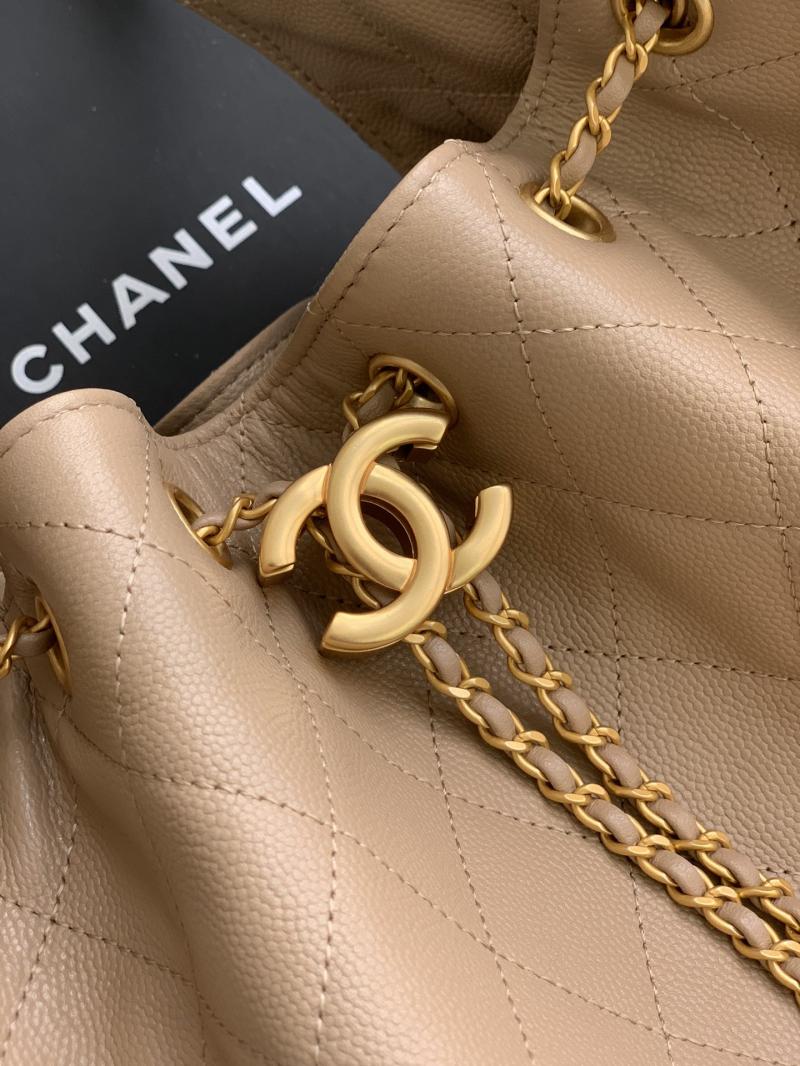 Chanel Grained Calfskin 25 Medium Handbag Beige AS5311
