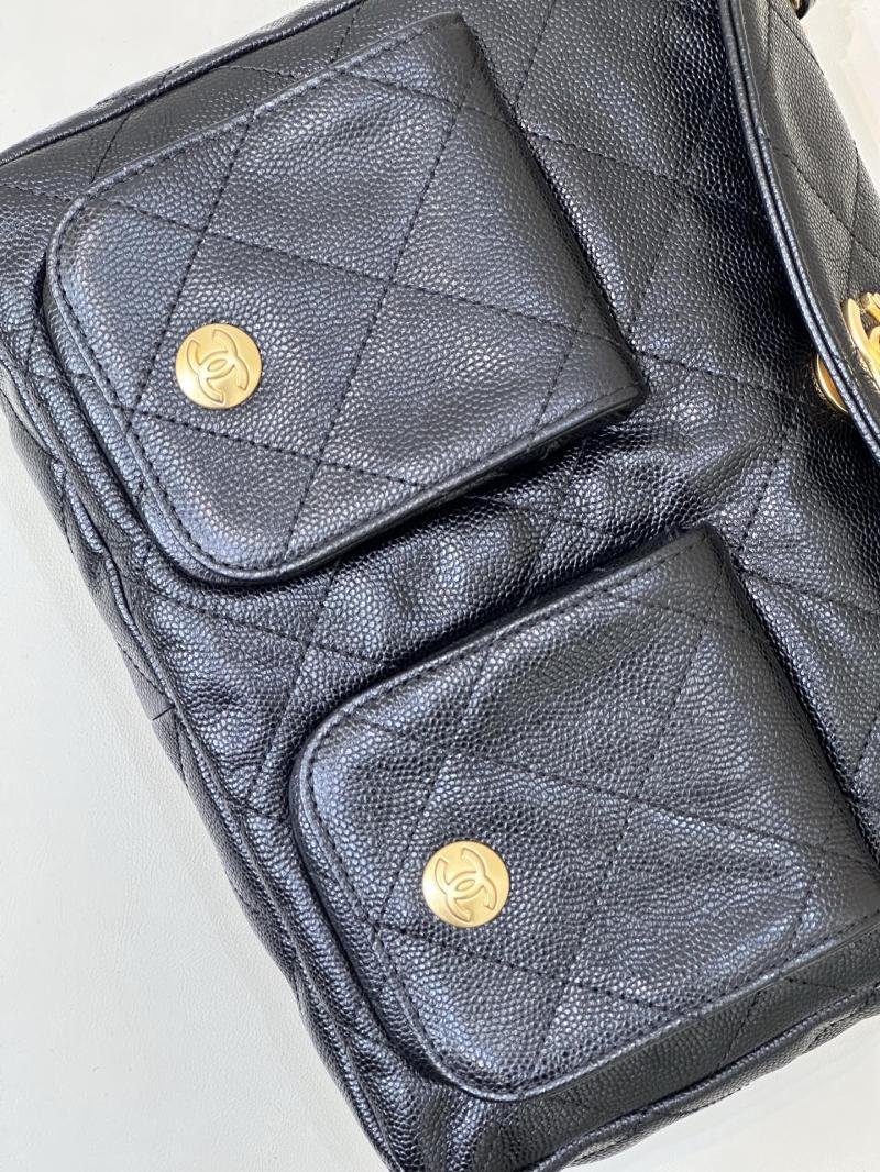 Chanel Hobo Handbag Black AS5384