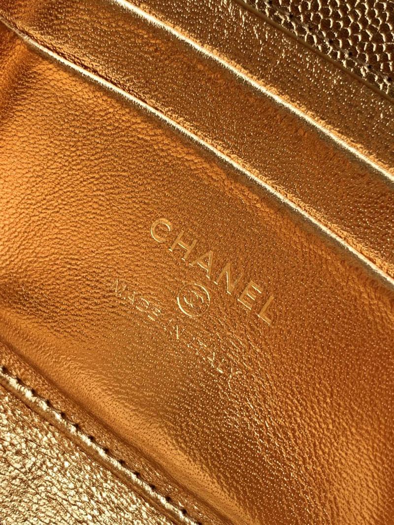 Chanel Phone Holder with Chain Bronze Gold AP3238
