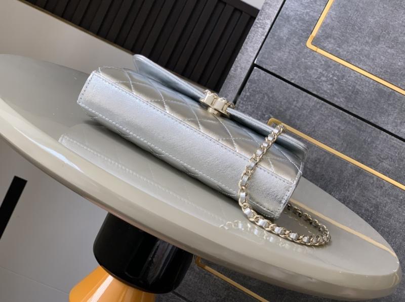 Chanel Phone Holder with Chain Silver AP3238
