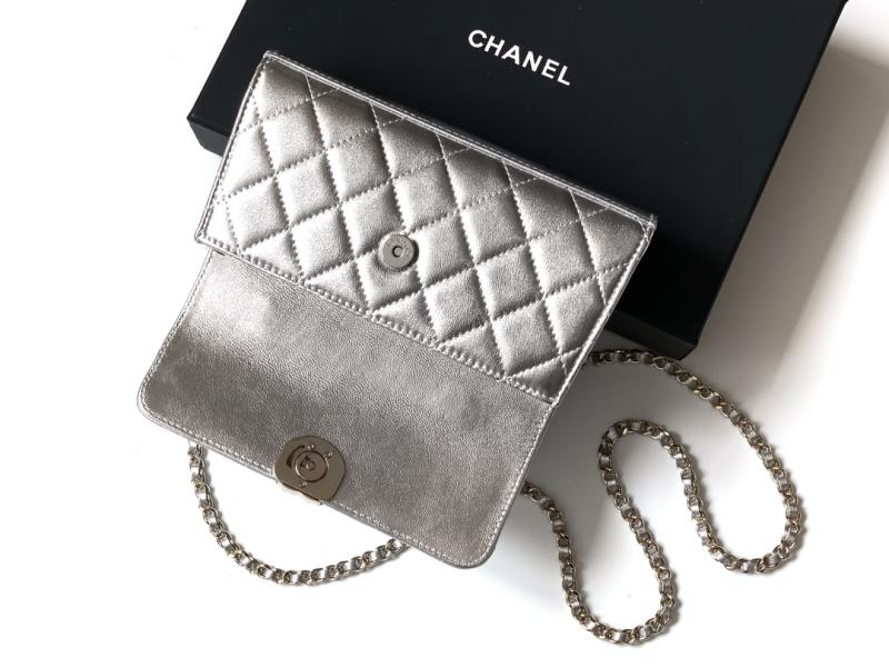 Chanel Phone Holder with Chain Silver AP3238