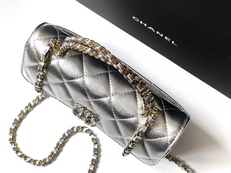 Chanel Phone Holder with Chain Silver AP3238
