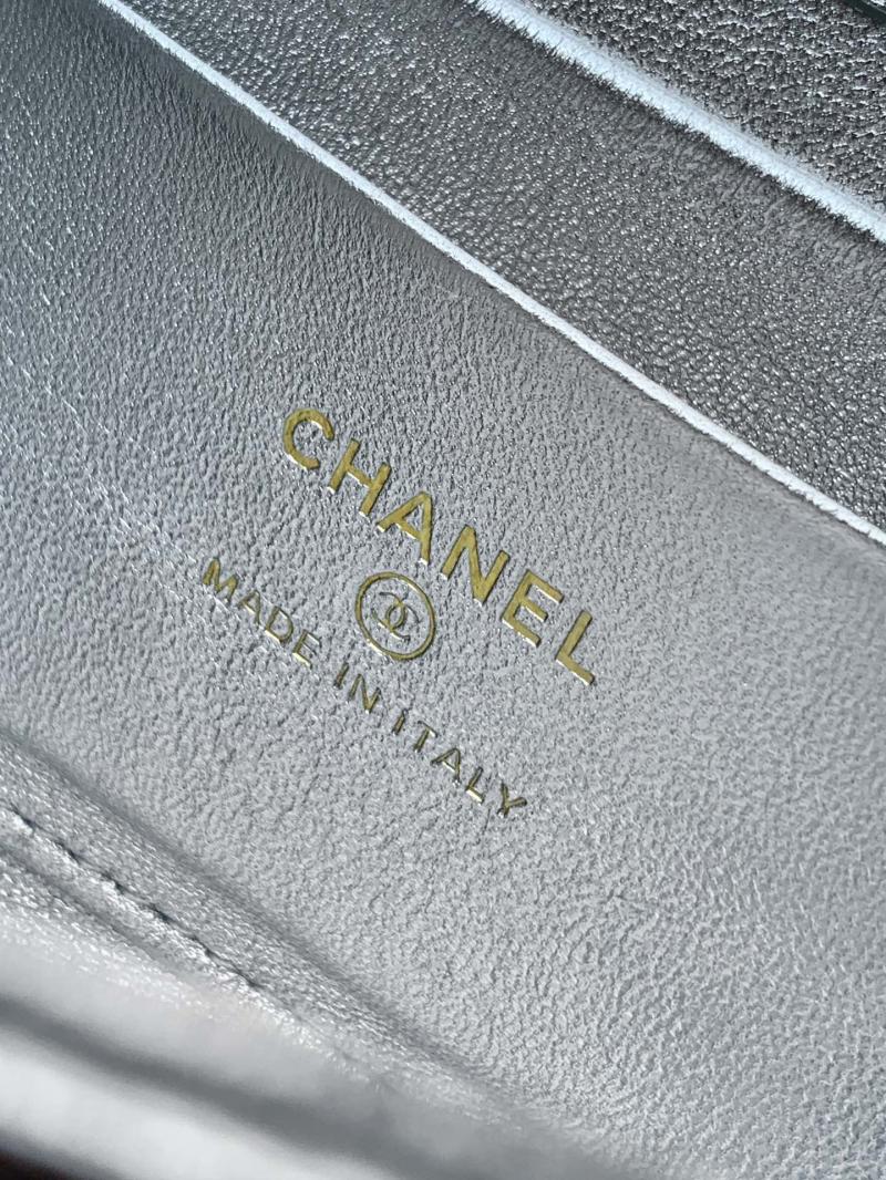 Chanel Phone Holder with Chain Silver AP3238