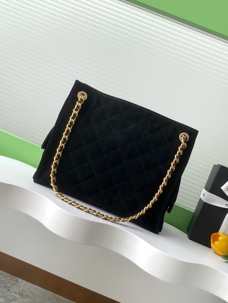 Chanel Suede Shoulder Bag Black AS5303