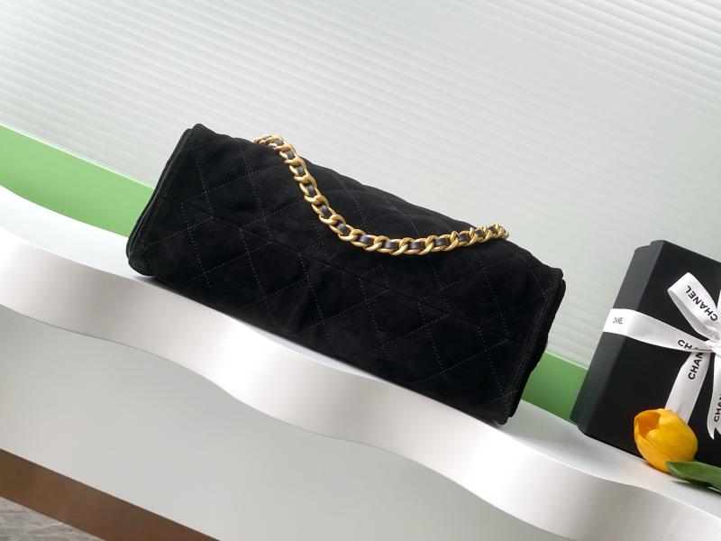 Chanel Suede Shoulder Bag Black AS5303