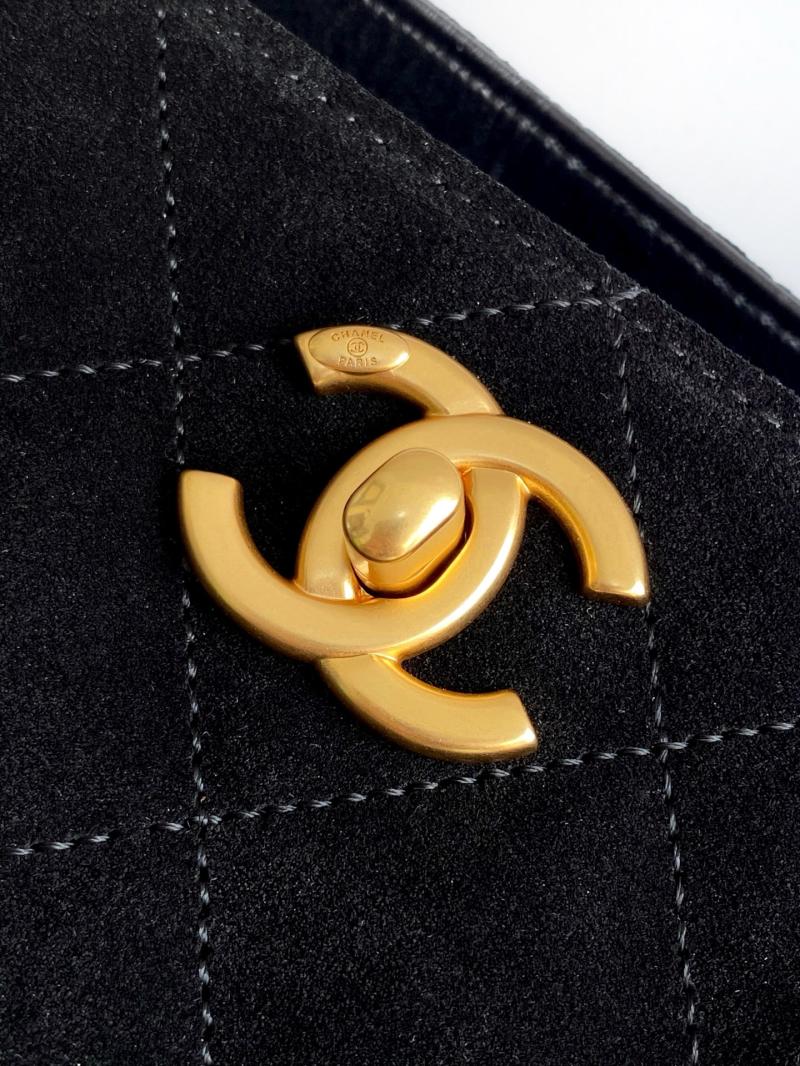 Chanel Suede Shoulder Bag Black AS5303