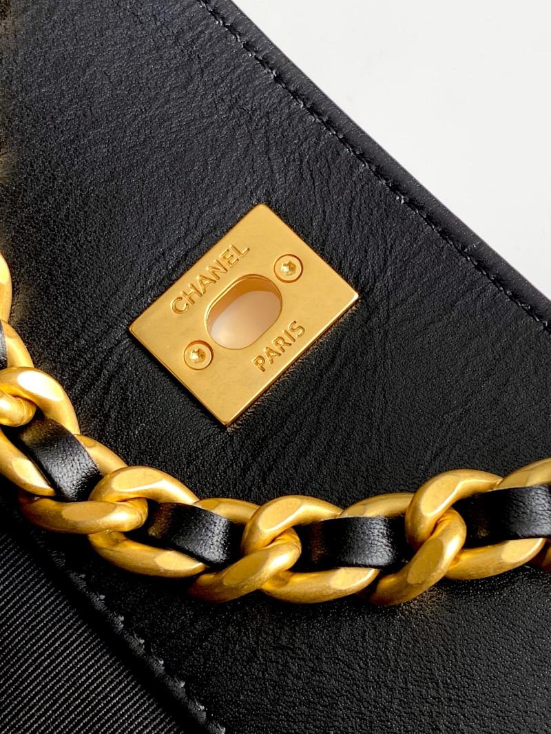 Chanel Suede Shoulder Bag Black AS5303