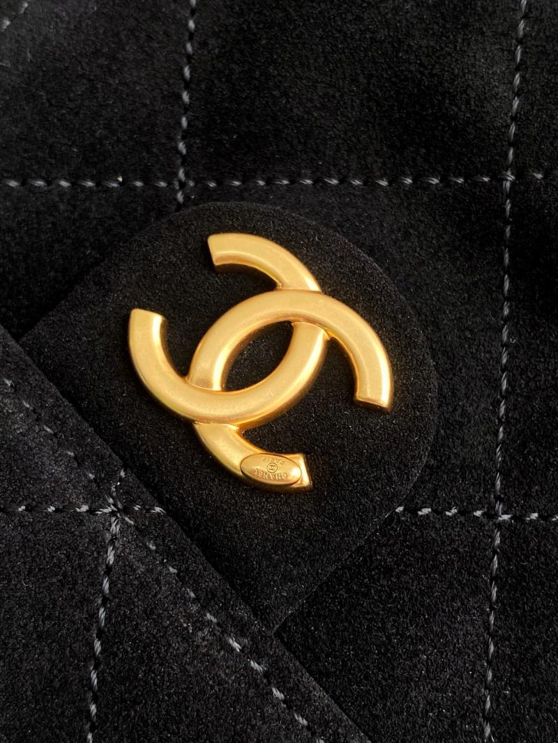 Chanel Suede Shoulder Bag Black AS5303