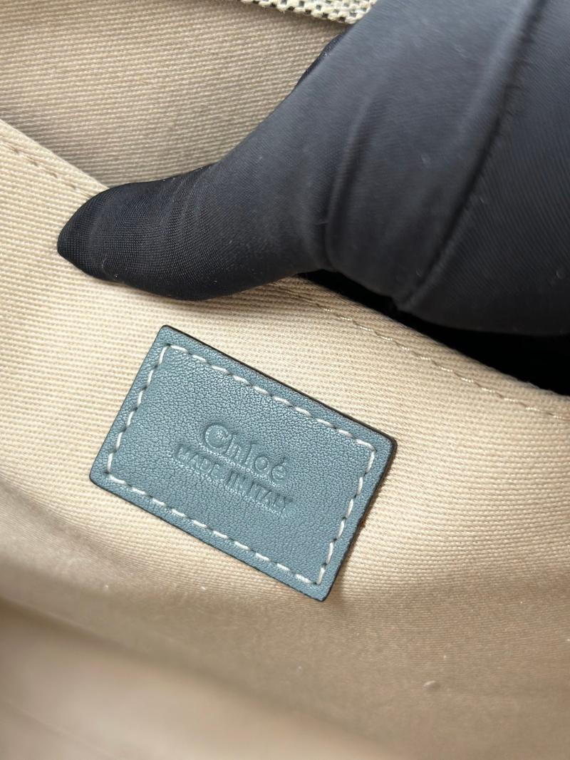Chloe Woody tote bag in Cotton Canvas Blue C7565