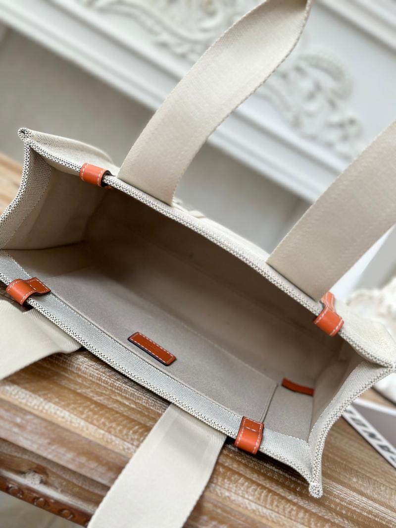 Chloe Woody tote bag in Cotton Canvas Orange C7565