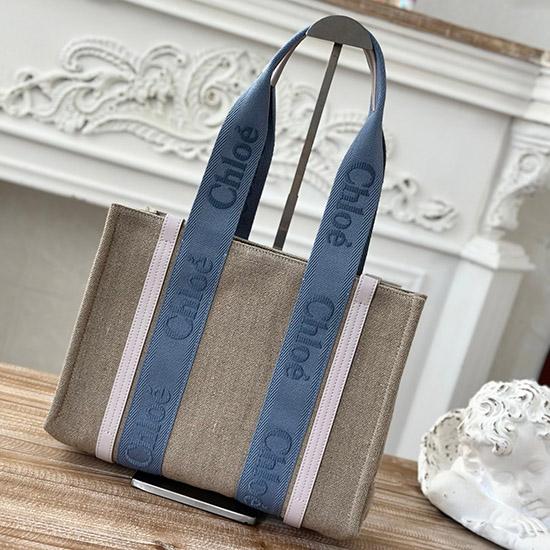 Chloe Woody tote bag in Linen Canvas C7569